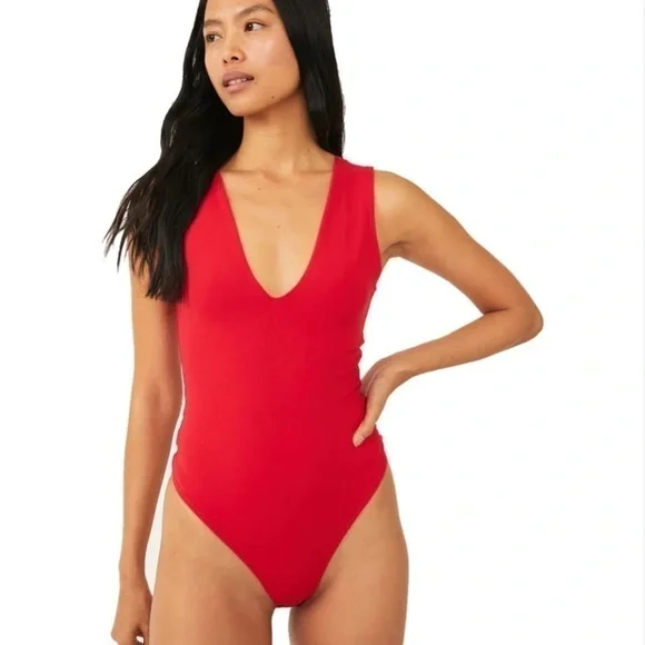 NEW Free people keep it sleek pink poinsetta Size M - Picture 2 of 15